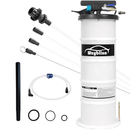 6.5L Oil Extractor - Pneumatic/Manual Vacumm Fluid Extractor Fluid Change Pump with Extended Oil Suction Hose and A Brake Bleeding Hose for Automotive Fluids Vacuum Evacuation