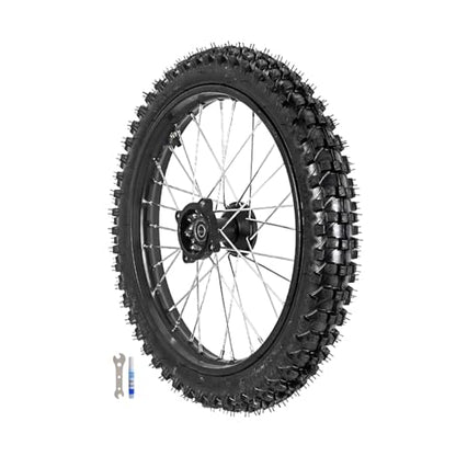 Dirt Bike 17/14 Wheel Combo Set with Tires & Tubes – 70/100-17 Front & 90/100-14 Rear Steel Rims, 12mm Axle Conversion for 110cc 125cc 140cc 150cc 160cc Pit Bikes Motocross Trail Bike Monkey