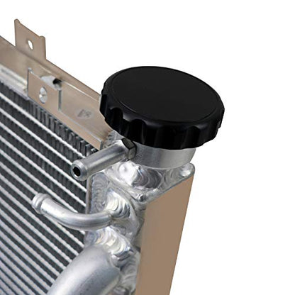 Aluminum Racing Radiator for 2004 2005 Kawasaki Ninja ZX-10R ZX10R, AA5052 Aircraft Grade Cooling, High Performance Racing Spec with CNC Machined Cap