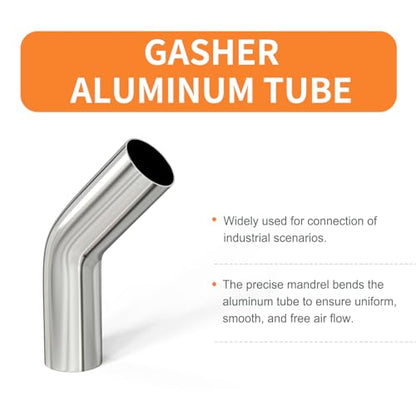GASHER 2PCS 45 Degree Aluminum Alloy Tube Intercooler Pipe Air Intake Tube 4"OD, Leg Length 4" (100mm) - color: 45 degree, size: 4"OD (2 PCS)