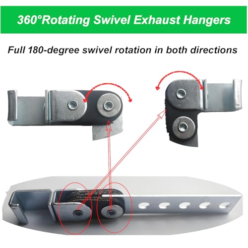 Exhaust Hanger Open End Heavy Duty 360° Swivel Universal Fit 4 Pack - size: 4 Pack