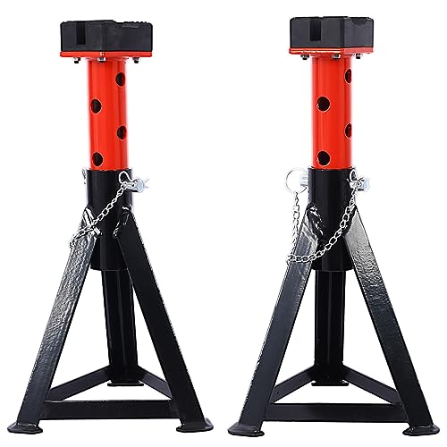 3 Ton Jack Stands Pair Heavy Duty 6000 Lbs Capacity Car Jack Stand with 6 Adjustable Height Positions 12.6"-18.3" Truck Jack Stands for Vehicle Maintenance Automotive Lift Support Black
