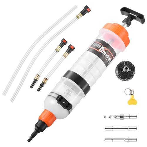 VEVOR 1500CC Fluid Extractor, Manual Automotive Fluid Pump Extractor, Oil Syringe with Long Hose and Extension Tubes Easy Oil Change, Suction Pump for Lawn Mowers Cars Ships Golf Carts Motorcycles