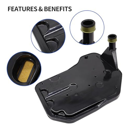 4L60E Transmission Filter Kit with Gasket Compatible with Chevy GMC Silverado 1500 Tahoe Savana Sierra Yukon Cadillac Buick Hummer Oldsmobile Pontiac Replaces 24208576 - style: 24208576