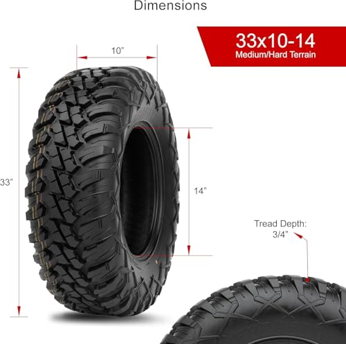 Tusk Terrabite® Radial Tire For 16" Wheel Medium/Hard Terrain (33x10-14) - size: 33x10-14