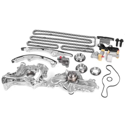 Timing Chain Kit - with Water Pump & Oil Pump Fits for 2007-2010 Ford-Edge Taurus, for 2007-2010 Lincoln-MKZ & MKX 3.5L 3.7L V6,for 2008-2010 CX-9 3.7L Engine Replace OE AT4Z-6306-A AW6023