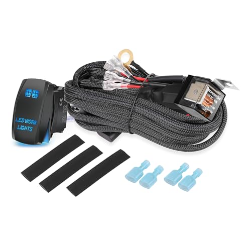 2 Lead LED Light Bar Wiring Harness w/ 5 Pin Rocker Switch - style: 2 Lead