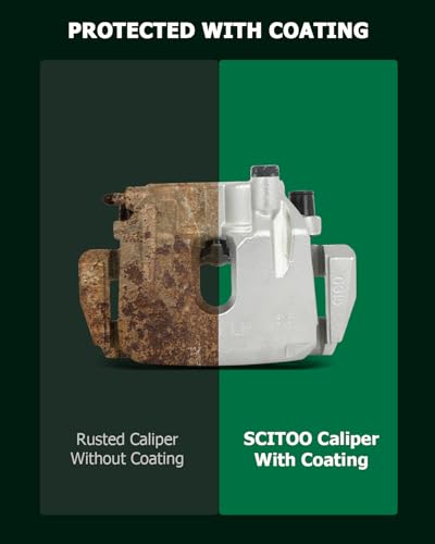 SCITOO Front Left Disc Brake Caliper With Bracket 18B5297 Silver - size: Front Driver[18B5297]