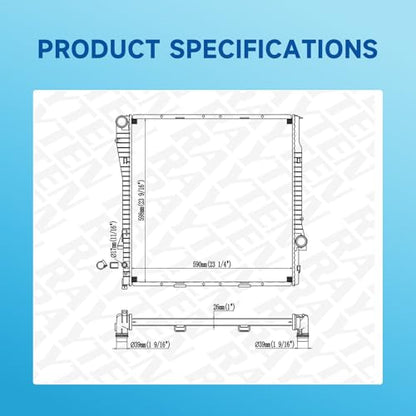 Rayten 2594 Radiator Compatible with 2001-2006 BMW X5 3.0L L6,Replace# 17101439103 17111439104 17117544669 - size: RAD:2594