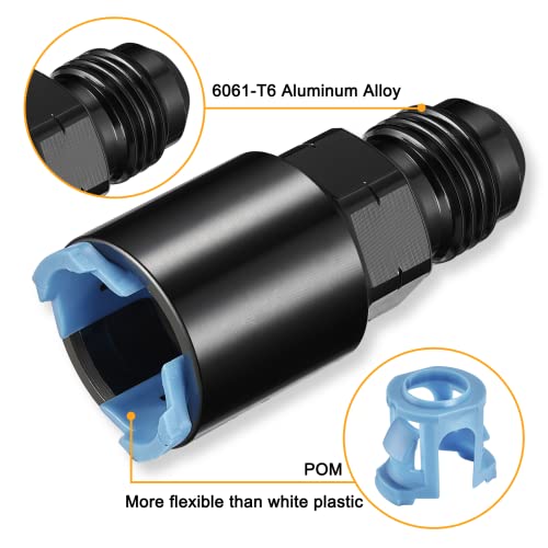 6AN Male to 3/8" SAE Quick-Disconnect Female Push-On EFI Fitting Aluminum Connector Oil Fuel Adapter