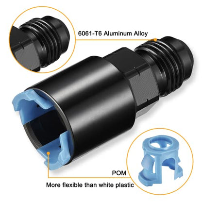 6AN Male to 3/8" SAE Quick-Disconnect Female Push-On EFI Fitting Aluminum Connector Oil Fuel Adapter