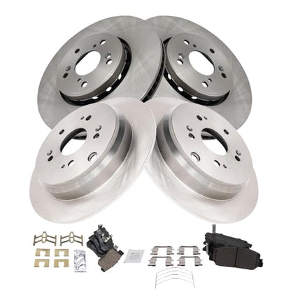 TRQ Front and Rear Brake Pad and Rotor Set Ceramic
