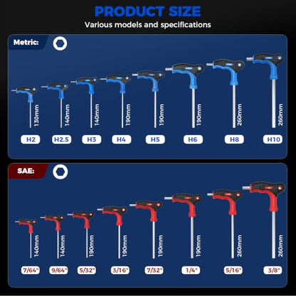 DISEN T-handle Allen Wrench Set 16PCS