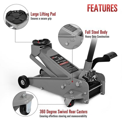 Nilight 3 Ton Floor Jack, Heavy-Duty Steel Car Service Jack - color: Single Pump, size: 3 Ton