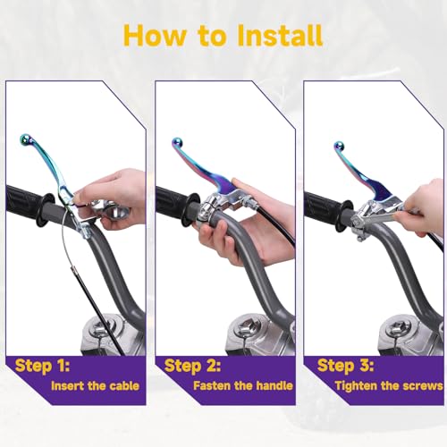 HIAORS 7/8" Mini Bike Brake Lever Left Clutch Handle Compatible with Coleman CT200U BT200X CT100U Baja DB30 MB165 Massimo TrailMaster MB200 SSR125 CRF50 CRF70 XR100 Pit Dirt Motorcycle Parts Rainbow - color: Rainbow