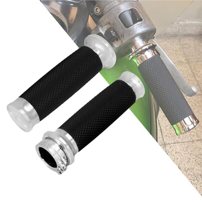 1 Inch Cable Throttle Handlebar Grips Motorcycle Hand Grips - color: #5 Chrome