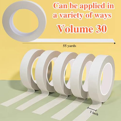 Masking Tape 1 inch Wide, 1 Inch X 55 Yards X 30 Rolls.
