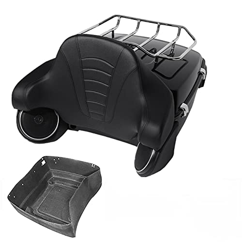 TCMT King Trunk Backrest Luggage Rack Speakers Fit For Harley 2014-2025 Touring CVO Road King Road Glide Street Glide Electra Glide