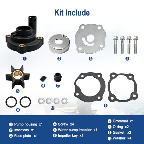 MARKGOO Water Pump Repair Kit 395270 for Johnson Evinrude Outboard 14-35 HP - color: 395270 fits 14 20 25 28 35HP
