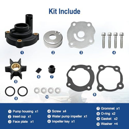 MARKGOO Water Pump Repair Kit 395270 for Johnson Evinrude Outboard 14-35 HP - color: 395270 fits 14 20 25 28 35HP