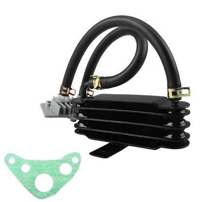 Motorcycle Oil Cooler,GY6 4 Row Oil Cooling Radiator Engine Kit with Oil Pipe Edge Cover for Dirt Pit Bike 125cc Motocross Engine Cooling