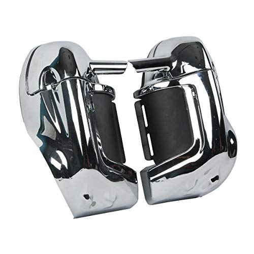 TCT-MOTORPARTS ABS Lower Vented Leg Fairings Glove Box Fits for Harley Touring Road King, Street Glide, Electra Glide, Ultra-Classic 1983-2013 - color: Chrome