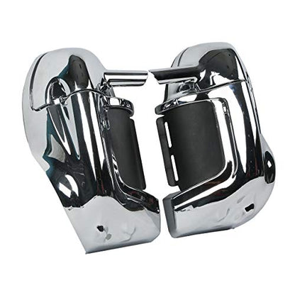 TCT-MOTORPARTS ABS Lower Vented Leg Fairings Glove Box Fits for Harley Touring Road King, Street Glide, Electra Glide, Ultra-Classic 1983-2013 - color: Chrome