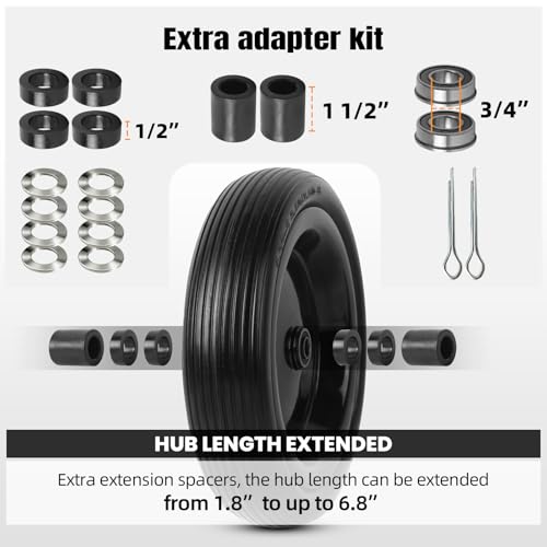 AR-PRO Flat-free 4.00-6 Solid Tire and Wheel, 13" Wheelbarrow Tire