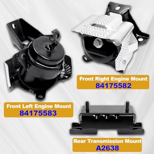Engine Motor Mount &Trans Mount 3PCS,Replace OE: 84175582, 84175583, A2638 - size: Front left Front Right&Rear