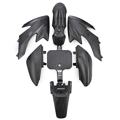 CRF50 XR50 Plastics Fender Fairing Kit for 50-160cc Dirt Bike black - color: Carbon