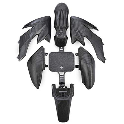 CRF50 XR50 Plastics Fender Fairing Kit for 50-160cc Dirt Bike black - color: Carbon