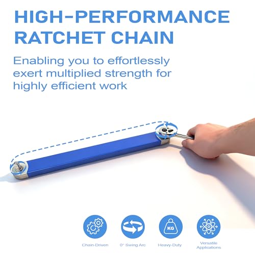 Offset Extension Wrench Impact Ready 3/8" for Tight Spaces, Wrench Extender Tool with 3/8", 1/4", 1/2" Square Drive Adapters and 1/4" Socket (BLUE) - color: Blue