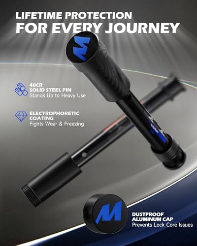 OMT 2 Pack Locking Hitch Pin Set with 5/8" Pin for 2 " Receiver - color: Black, size: 2 in - 2 Pack