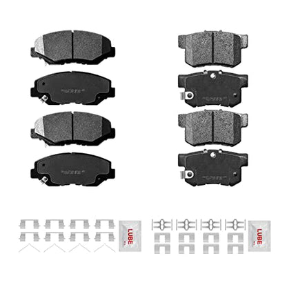 Front and Rear Ceramic Brake Pads Set with Hardware For 2003 2004 2005 2006 2007 Honda Accord, 2012-2015 Civic, Ac-ura ILX