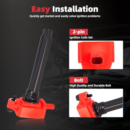 Ignition Coil Pack & Iridium Spark Plug & Fuel Injector For 3.6 UF648