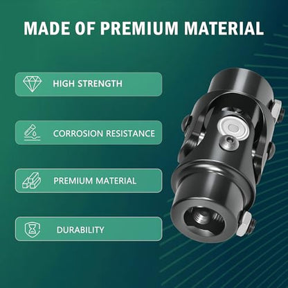 3/4" -30 Spline × 3/4" DD Universal U Joint for Steering Shaft - color: Black, size: 3/4" DD x 3/4" -30 Spline