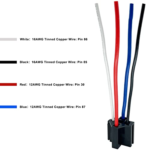 4-pin 40/30AMP 12V DC Relay Kit, SPST Automotive Relays, Pack of 6 - size: 6 pack