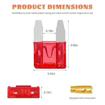 120 PCS Mini Fuse Kit, 2A/3A/5A/7.5A/10A/15A/20A/25A/30A/35A Vehicle Fuse Assortment, Standard Blade Fuses Assorted Replacement Kit with Puller for Cars Trucks SUVs