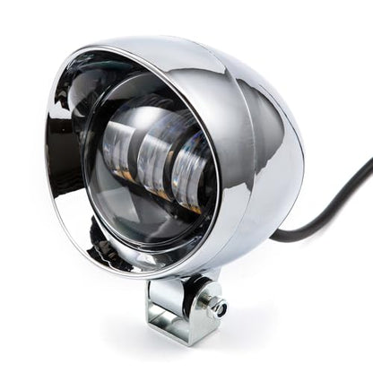 Chrome Bullet LED Motorcycle Fog Lights & Auxiliary Headlight - Dual Color DC12V for ATV, Cruisers, Scooters (style one) - style: style one
