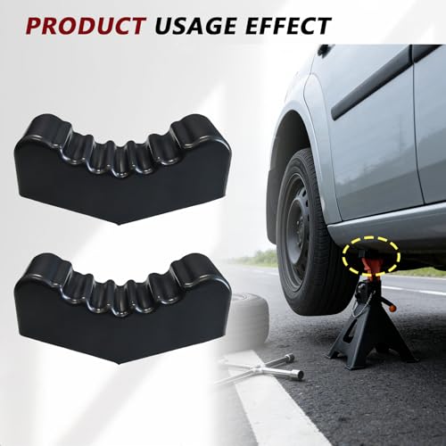 6Ton Car Jack Stand Rubber Pad Slotted Lift Floor Adapter Repair Tool Frame Rail Pinch Weld Lifting Universal Repair Tools Safety Grip Pads (Pack of 4) - color: Black, size: 6 Ton (Pack of 4)