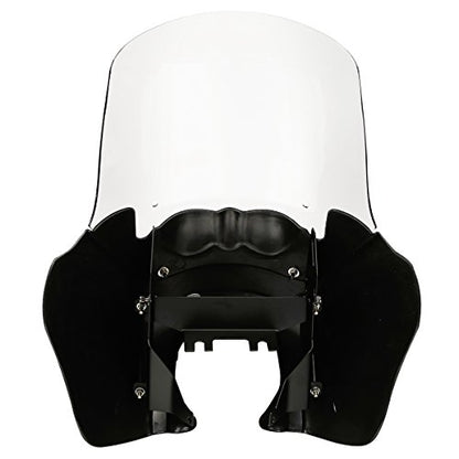 TCMT Front Fairing + 15'' Clear Windscreen Fits For Harley Dyna Street Fat Bob Wide Glide - color: Matte Black(Clear Shield)