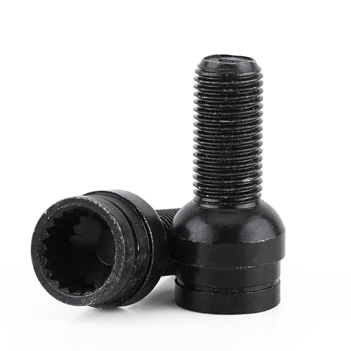 Locking Wheel Nut Set, 4Pcs M14*1.5MM Steel Wheel Bolt Lock Lug Nut Set with Key Replacement Accessories Black