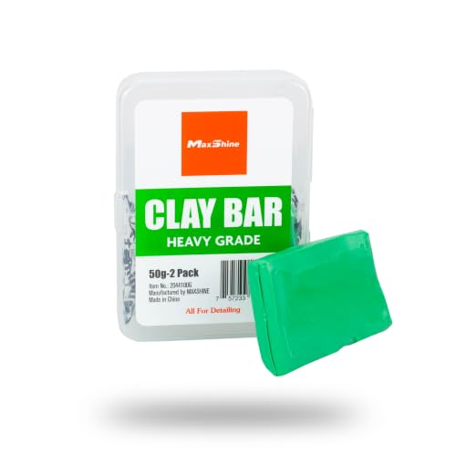 Maxshine Universal 2-Pack Magic Clay Bar – 100g Heavy Grade Car Detailing Clay for Paint, Glass, Plastic & Metal Surfaces – Removes Surface Contaminants, Overspray, Brake Dust & Road Grime - style: 2-Pack Heavy Grade
