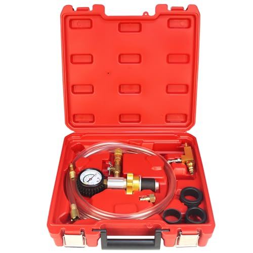 Auto Coolant Vacuum Kit Cooling System Vacuum Radiator Kit Refill & Purging Tool Radiator Coolant Refill Tool Kit Pneumatic Vacuum Antifreeze Change Filler Set for Car Van SUV Truck