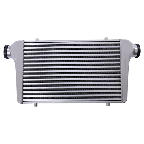 2.50 Inch Inlet/Outlet Diameter, Universal Aluminum Intercooler 25x12x3 inch, Turbo Under the Front of the Car Mount Universal Aluminum Intercooler Cooling Kit - size: 25x12x3-2.5 inch