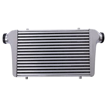 2.50 Inch Inlet/Outlet Diameter, Universal Aluminum Intercooler 25x12x3 inch, Turbo Under the Front of the Car Mount Universal Aluminum Intercooler Cooling Kit - size: 25x12x3-2.5 inch