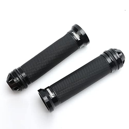 NIBBI Motorcycle Hand Grips, Racing CNC Aluminum & Soft Rubber Handlebar,7/8" Handle Grips for ATV GY6 Scooter - color: Black