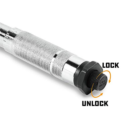 Powerbuilt 3/8-Inch Micrometer Torque Wrench, 5-80 Foot/Pounds and 0.7-11.2 Meter/Kilograms, Reversible Ratchet Clicks, Lockable - 644998 - size: 3/8 in.