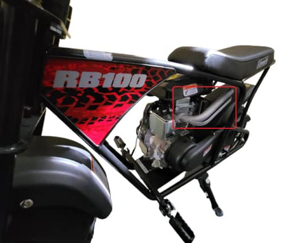 Exhaust Header for Coleman RB100 105cc or RT100 105cc Mini bike only, LF152F-3Q 3 HP 79cc