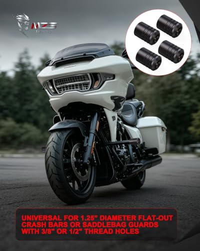 MZS Motorcycle 1.25" Crash Bar Sliders for Touring Softail Sportster Dyna - size: 4 PCS